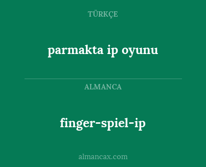 parmakta ip oyunu - finger-spiel-ip