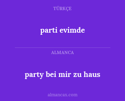 parti evimde - party bei mir zu haus