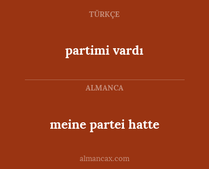 meine partei hatte - partimi vardı