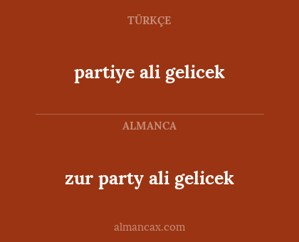 partiye ali gelicek - zur party ali gelicek