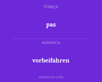 pas - vorbeifahren