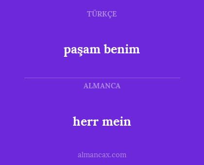 paşam benim - herr mein