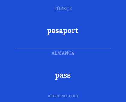 pass - pasaport