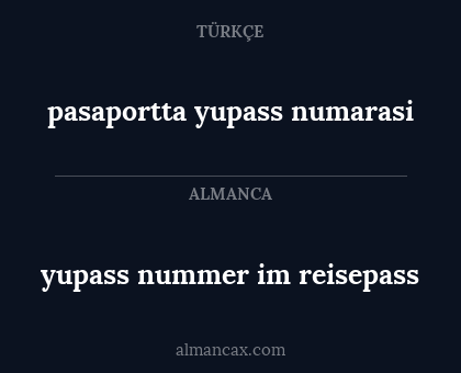 yupass nummer im reisepass - pasaportta yupass numarasi