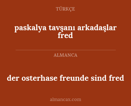 paskalya tavşanı arkadaşlar fred - der osterhase freunde sind fred