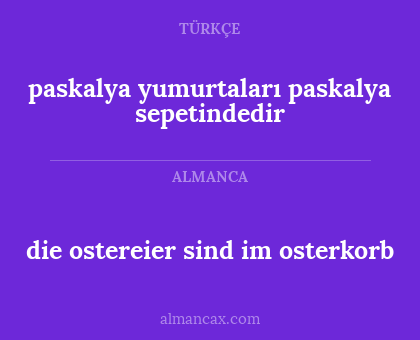 die ostereier sind im osterkorb - paskalya yumurtaları paskalya sepetindedir