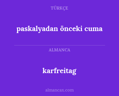 karfreitag - paskalyadan önceki cuma