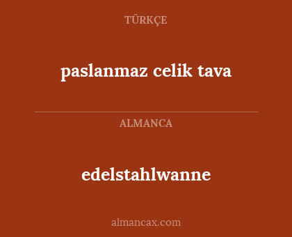 paslanmaz celik tava - edelstahlwanne