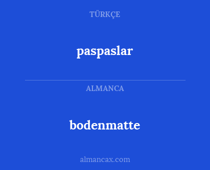 bodenmatte - paspaslar