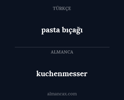 pasta bıçağı - kuchenmesser