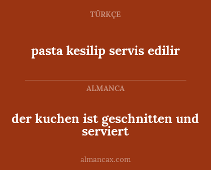 der kuchen ist geschnitten und serviert - pasta kesilip servis edilir