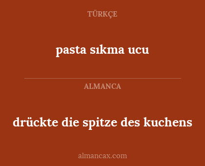 pasta sıkma ucu - drückte die spitze des kuchens