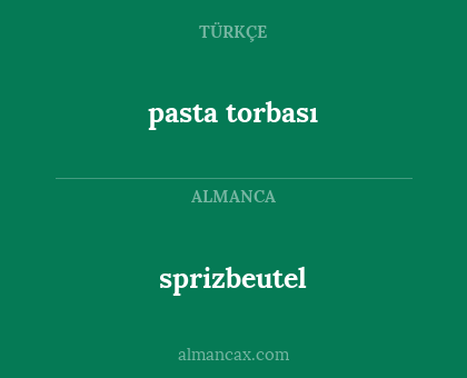 pasta torbası - sprizbeutel