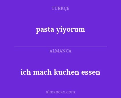 pasta yiyorum - ich mach kuchen essen