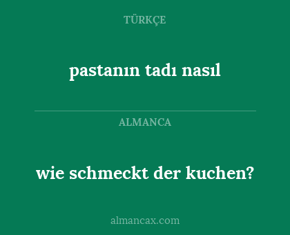 wie schmeckt der kuchen? - pastanın tadı nasıl