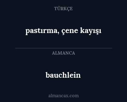 bauchlein - pastırma, çene kayışı