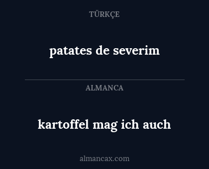 patates de severim - kartoffel mag ich auch