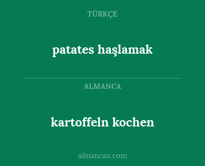 patates haşlamak - kartoffeln kochen