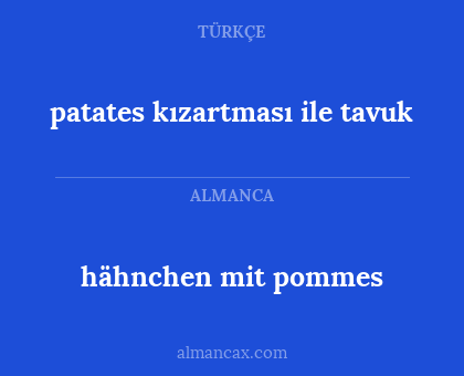patates kızartması ile tavuk - hähnchen mit pommes