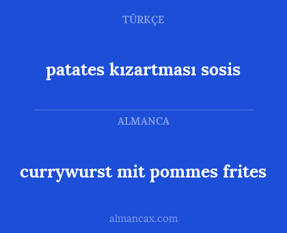 currywurst mit pommes frites - patates kızartması sosis