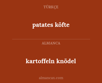patates köfte - kartoffeln knödel
