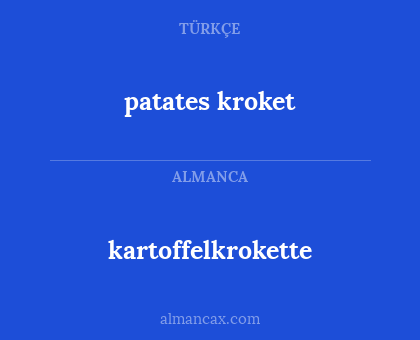 patates kroket - kartoffelkrokette