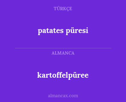 kartoffelpüree - patates püresi
