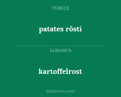 patates rösti - kartoffelrost