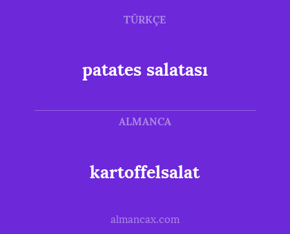 patates salatası - kartoffelsalat
