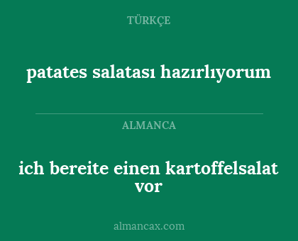 patates salatası hazırlıyorum - ich bereite einen kartoffelsalat vor