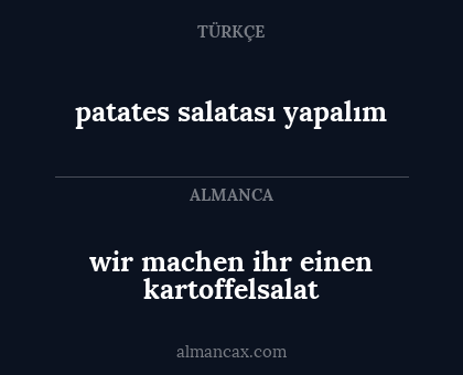patates salatası yapalım - wir machen ihr einen kartoffelsalat