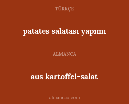 patates salatası yapımı - aus kartoffel-salat