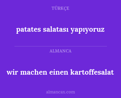 wir machen einen kartoffesalat - patates salatası yapıyoruz