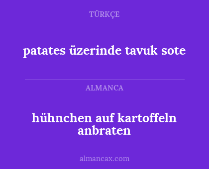 patates üzerinde tavuk sote - hühnchen auf kartoffeln anbraten