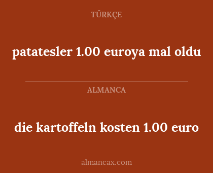patatesler 1.00 euroya mal oldu - die kartoffeln kosten 1.00 euro