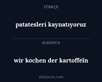 wir kochen der kartoffeln - patatesleri kaynatıyoruz