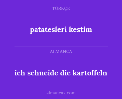 patatesleri kestim - ich schneide die kartoffeln