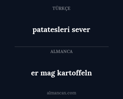 patatesleri sever - er mag kartoffeln
