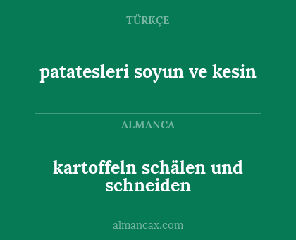 kartoffeln schälen und schneiden - patatesleri soyun ve kesin