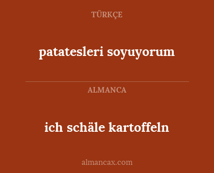 ich schäle kartoffeln - patatesleri soyuyorum