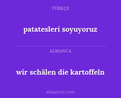 wir schälen die kartoffeln - patatesleri soyuyoruz