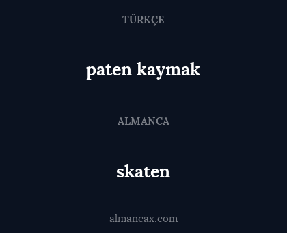 skaten - paten kaymak