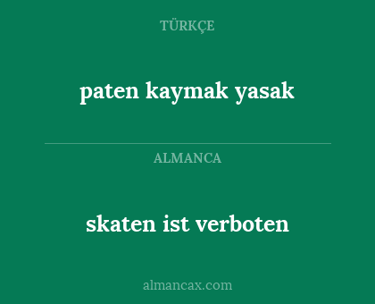 skaten ist verboten - paten kaymak yasak
