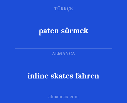 inline skates fahren - paten sürmek
