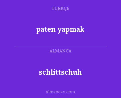 schlittschuh - paten yapmak