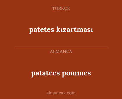 patatees pommes - patetes kızartması