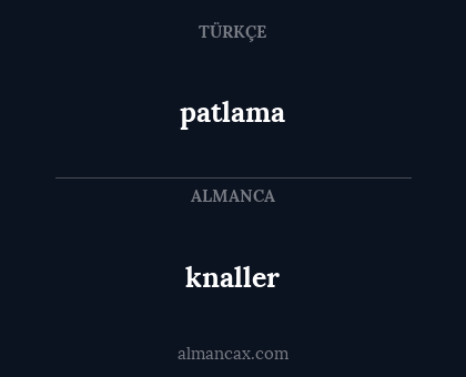 patlama - knaller