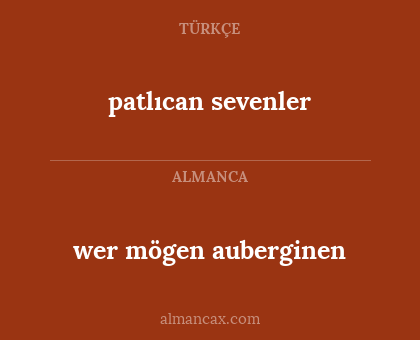 wer mögen auberginen - patlıcan sevenler