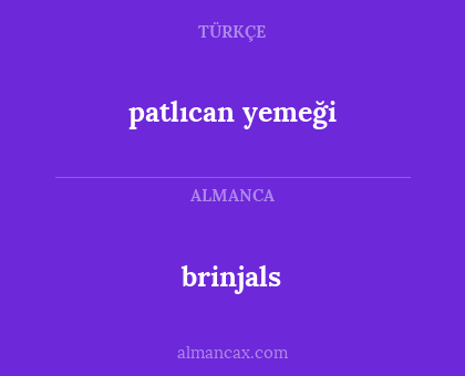 brinjals - patlıcan yemeği