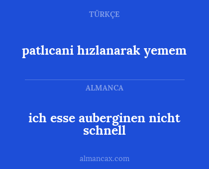 patlıcani hızlanarak yemem - ich esse auberginen nicht schnell